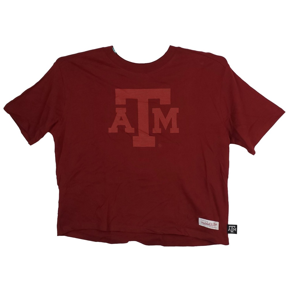 Texas‎ A&M Aggies Mitchell & Ness NCAA Womens Medium Boxy Crop Top Shirt NWT